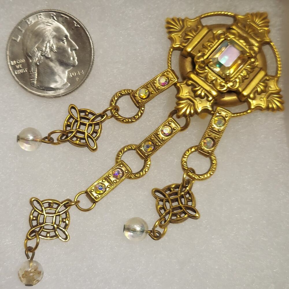 1980s Kirks Folly Gold Tone SINGLE Clip On Earring / Necklace Pendant